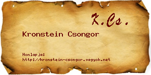 Kronstein Csongor névjegykártya